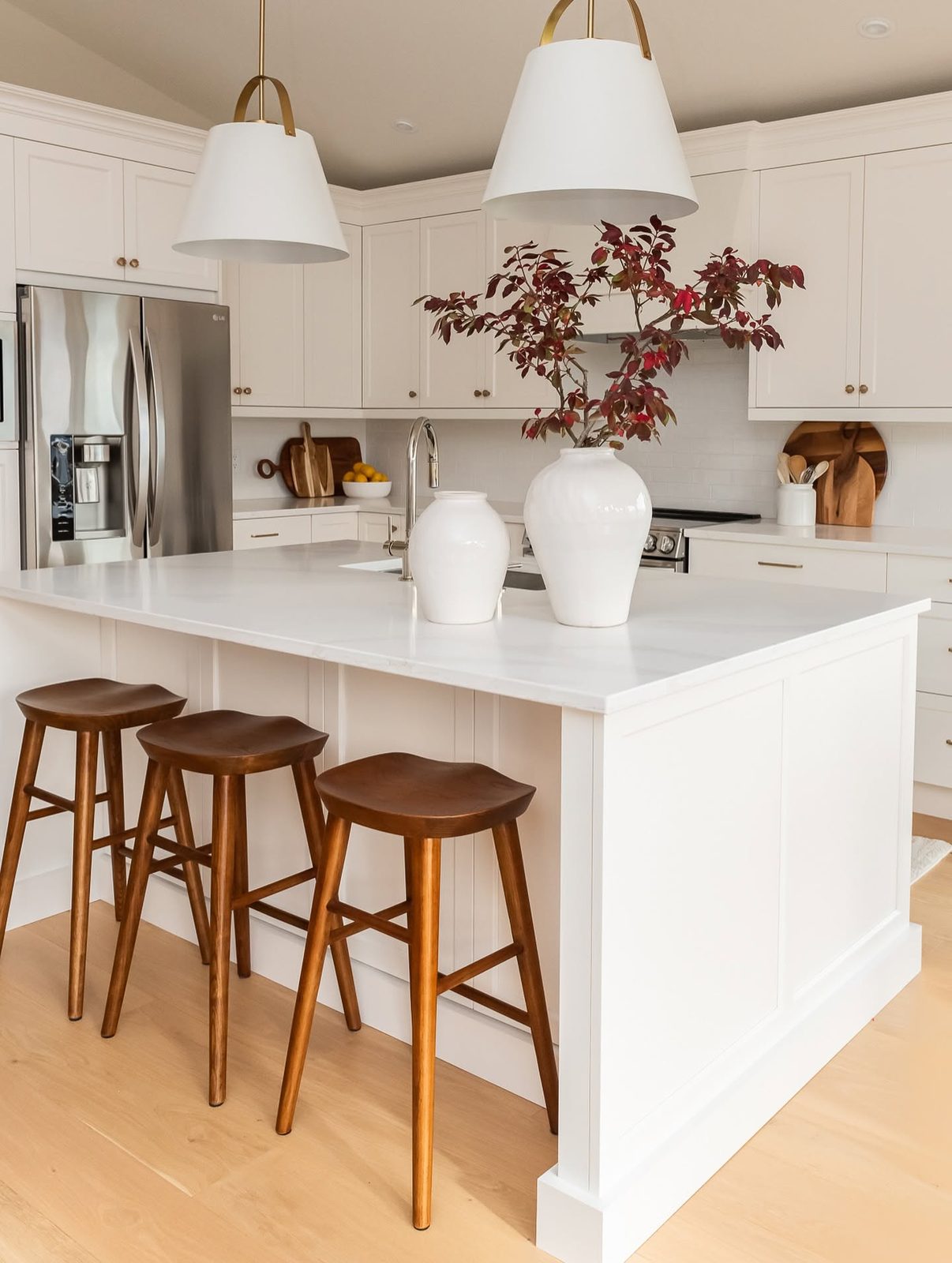 White island kitchen millwork