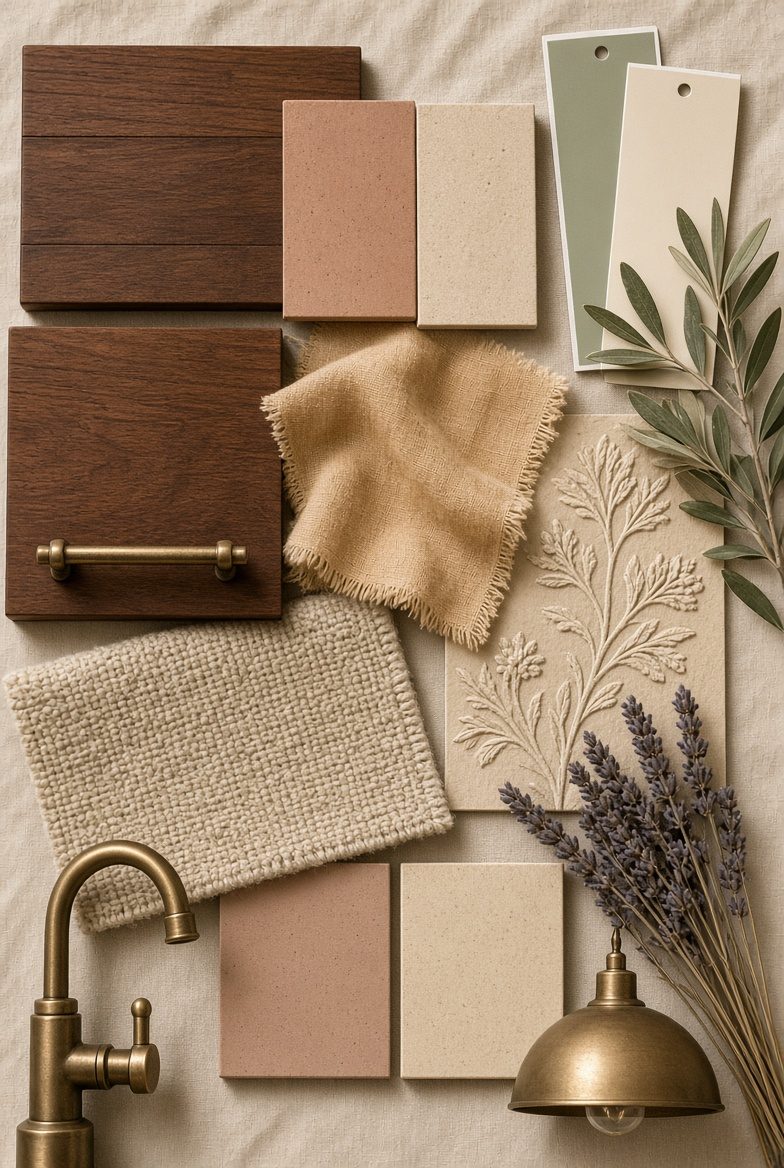 Earthy Mediterranean material board