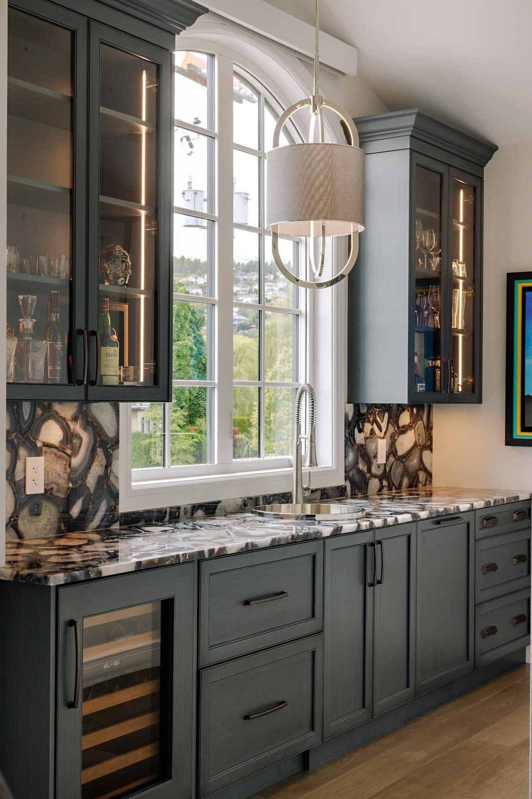 Custom wet bar millwork